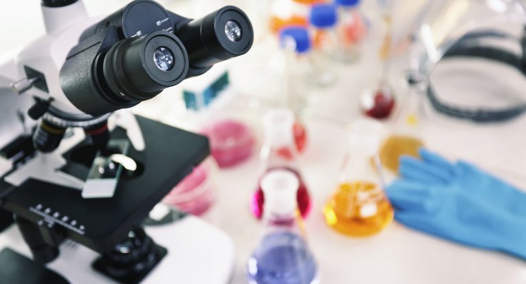 Laboratory Microscope. Scientific and healthcare research background