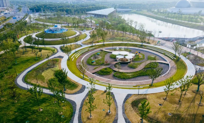 O maior parque-esponja de Shanghai: 