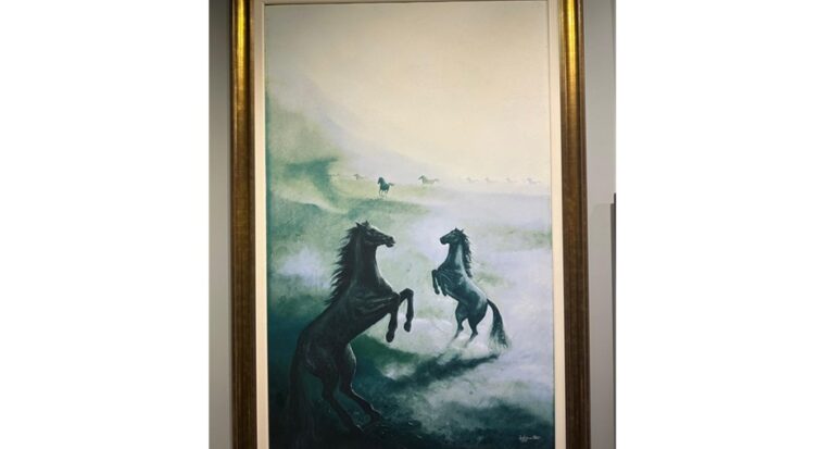 A obra “Cavalos”, de 1989, que compõe o acervo da Unit e está na Pinacoteca do Memorial de Sergipe (Reprodução)