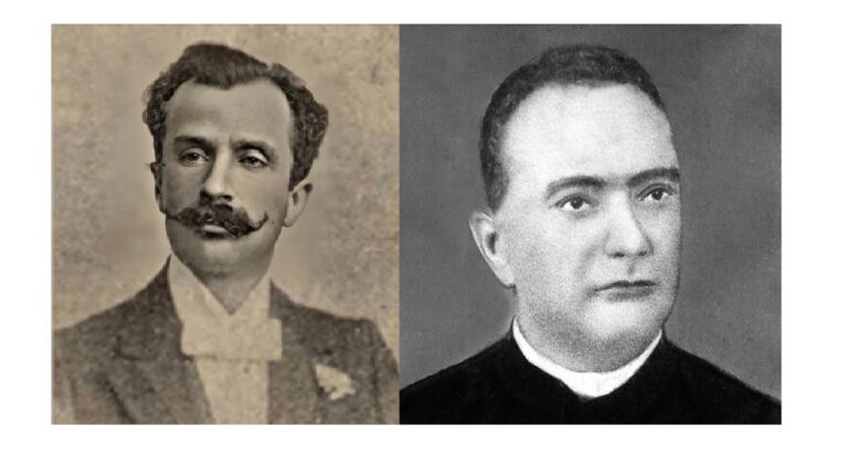 O deputado Fausto Cardoso e o monsenhor Olímpio Campos, assassinados em 1906 (Reproduções/BNDigital e PMOC)