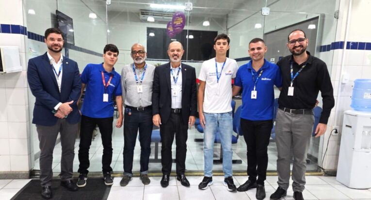 Comitiva do vice-reitor foi recebida pelos colaboradores do DAAF, Júlio Lemos, João Pedro e Cauã Mota, além do gestor do campus, José Alves